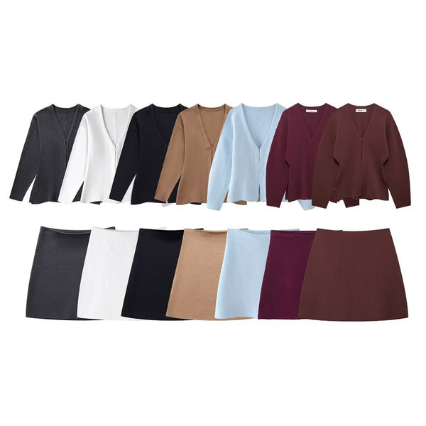 Juniper Knitted Cardigan and Skirt Set